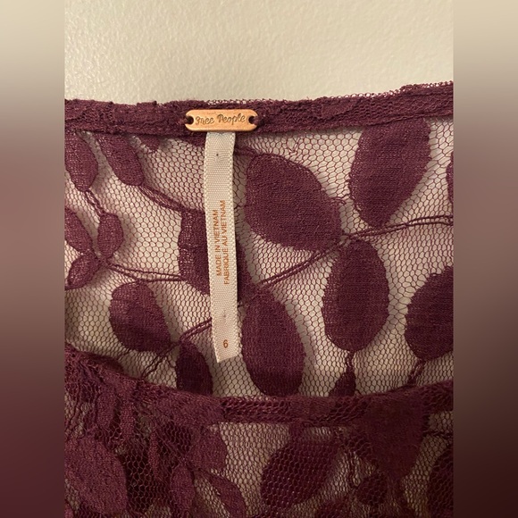 Free People Queens Love Lace Dress Plum Burgundy Medium - Picture 4 of 15